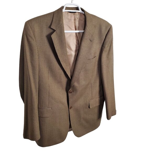 Jos. A. Bank Other - JoS A Bank Mens Size 41R Blazer Sportcoat 100% Wool Micro Houndstooth Brown Tan